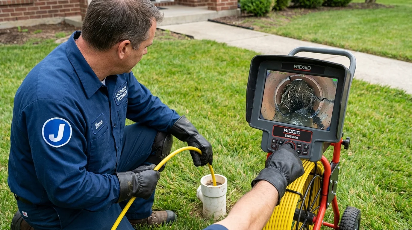 Sewer camera inspection being performed by Johns Plumbing LLC in College Park
