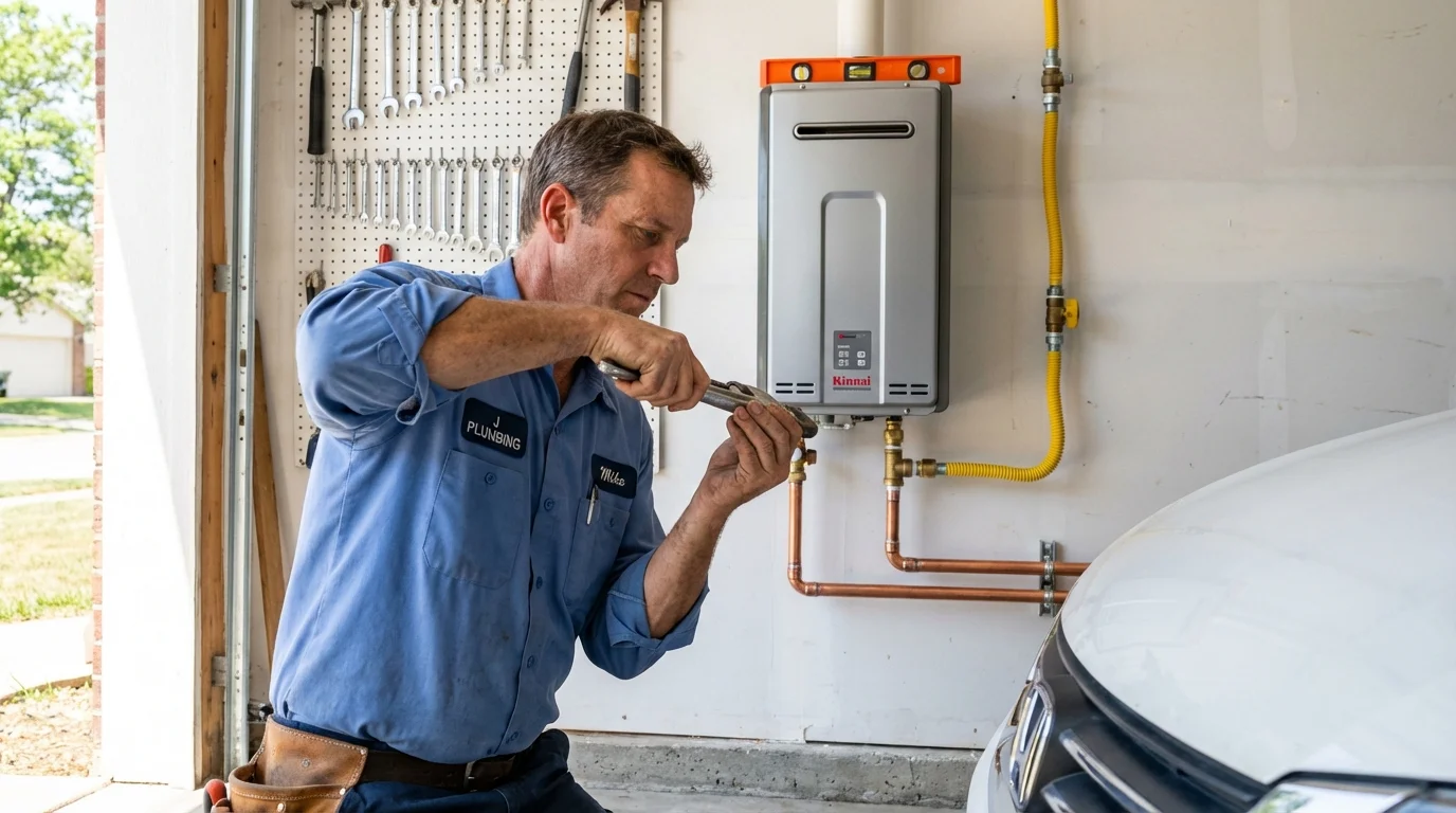 Tankless water heater installation by a Johns Plumbing LLC plumber in College Park